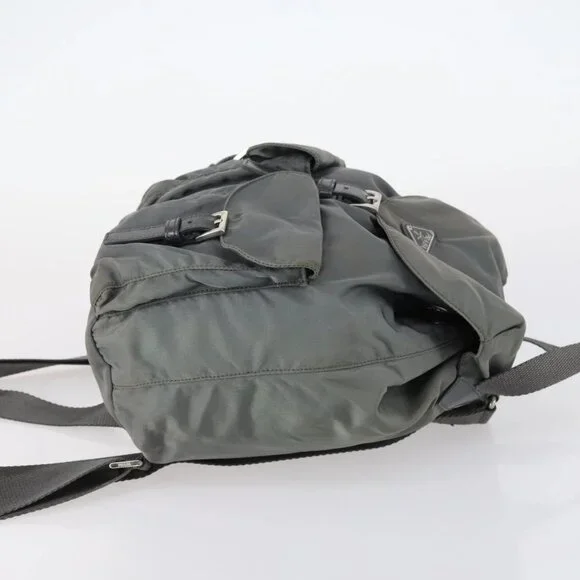 PRADA Backpack Nylon Gray Silver Auth kk572 - Picture 3 of 16